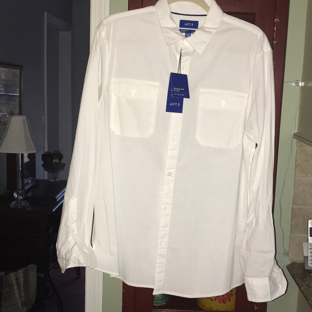 NWT long sleeve white dress shirt